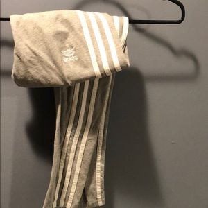 Adidas grey 3 striped legging xs